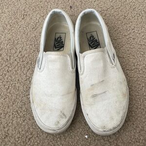 Super Dirty White Slip On Vans